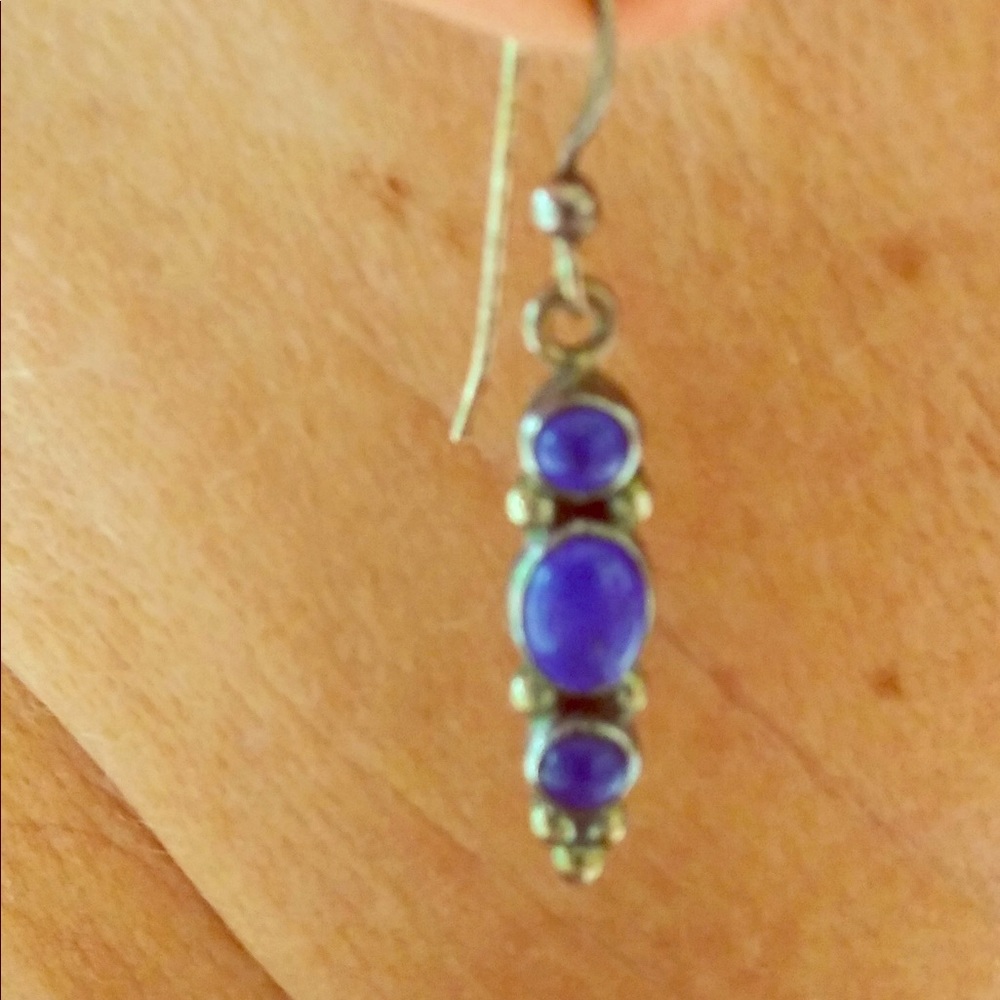 Sterling silver with blue lapis earrings